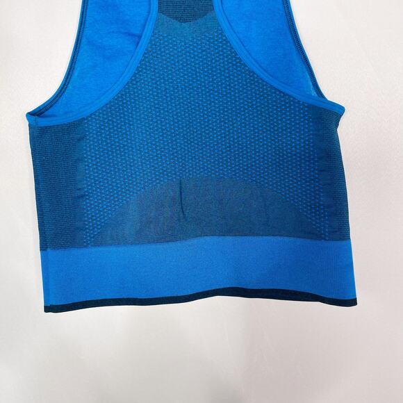 Lululemon Womens 4 Blue Seamless Mesh Shelf Bra Training Tank Cropped Racerback - Picture 6 of 9
